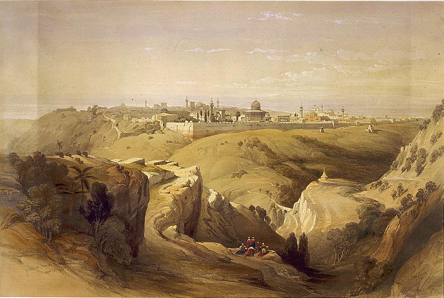 Jerusalem from the Mount of Olives, drawn on April 8, 1839, two and a half years before Orson Hyde prayed there.