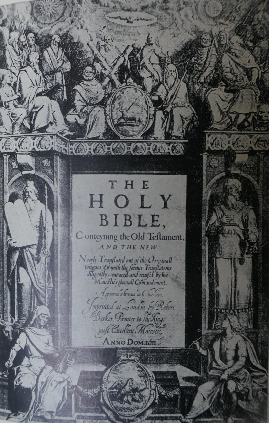 Title page of the first edition of the King James Bible, 1611, the translation Joseph read.