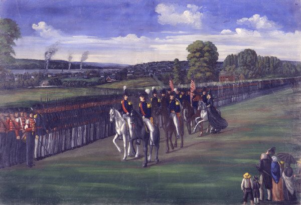 Joseph Smith with the Nauvoo Legion, in Christensen's painting.